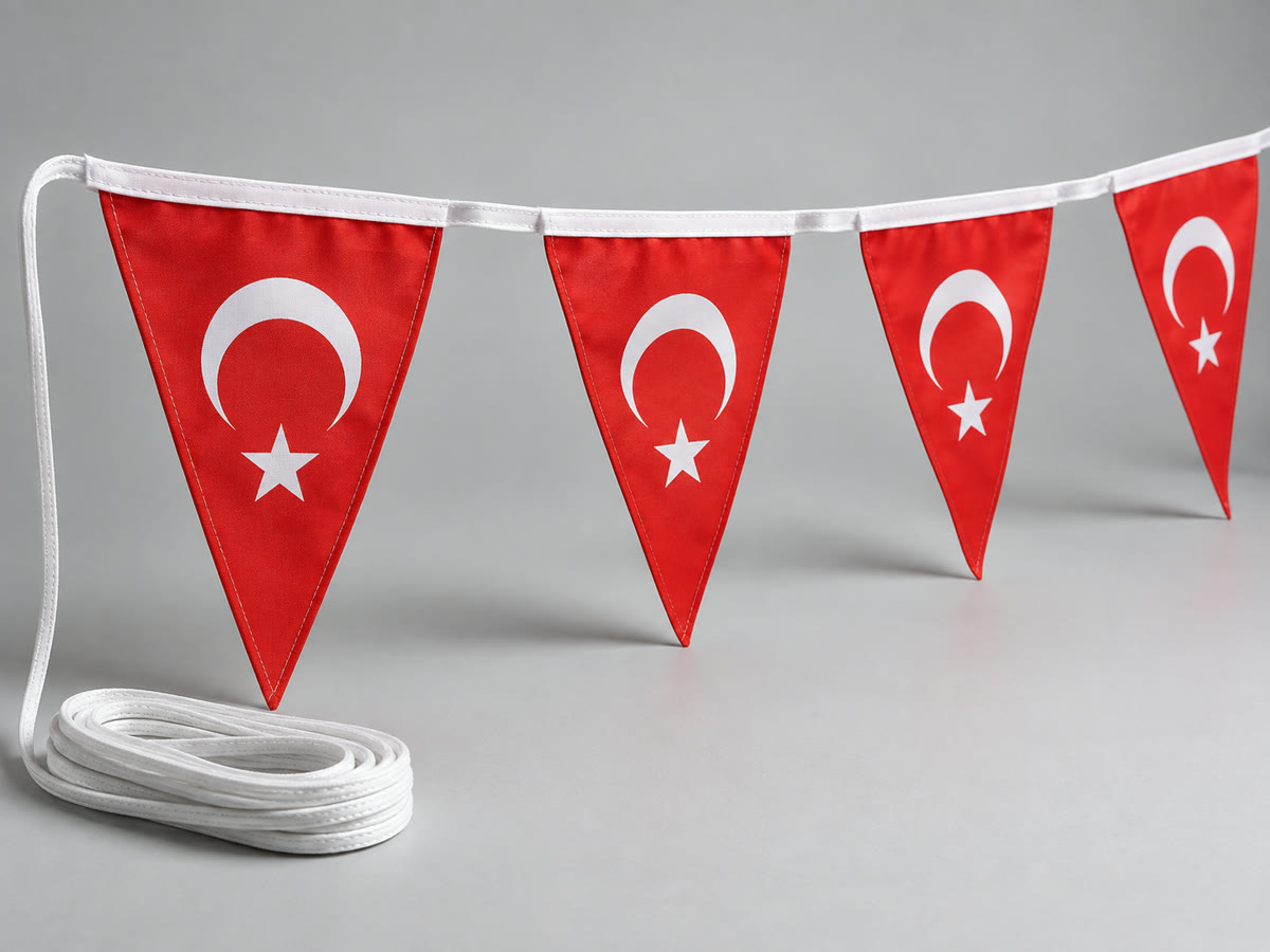 İpe Dizili Bayrak baskı ve üretim örneği